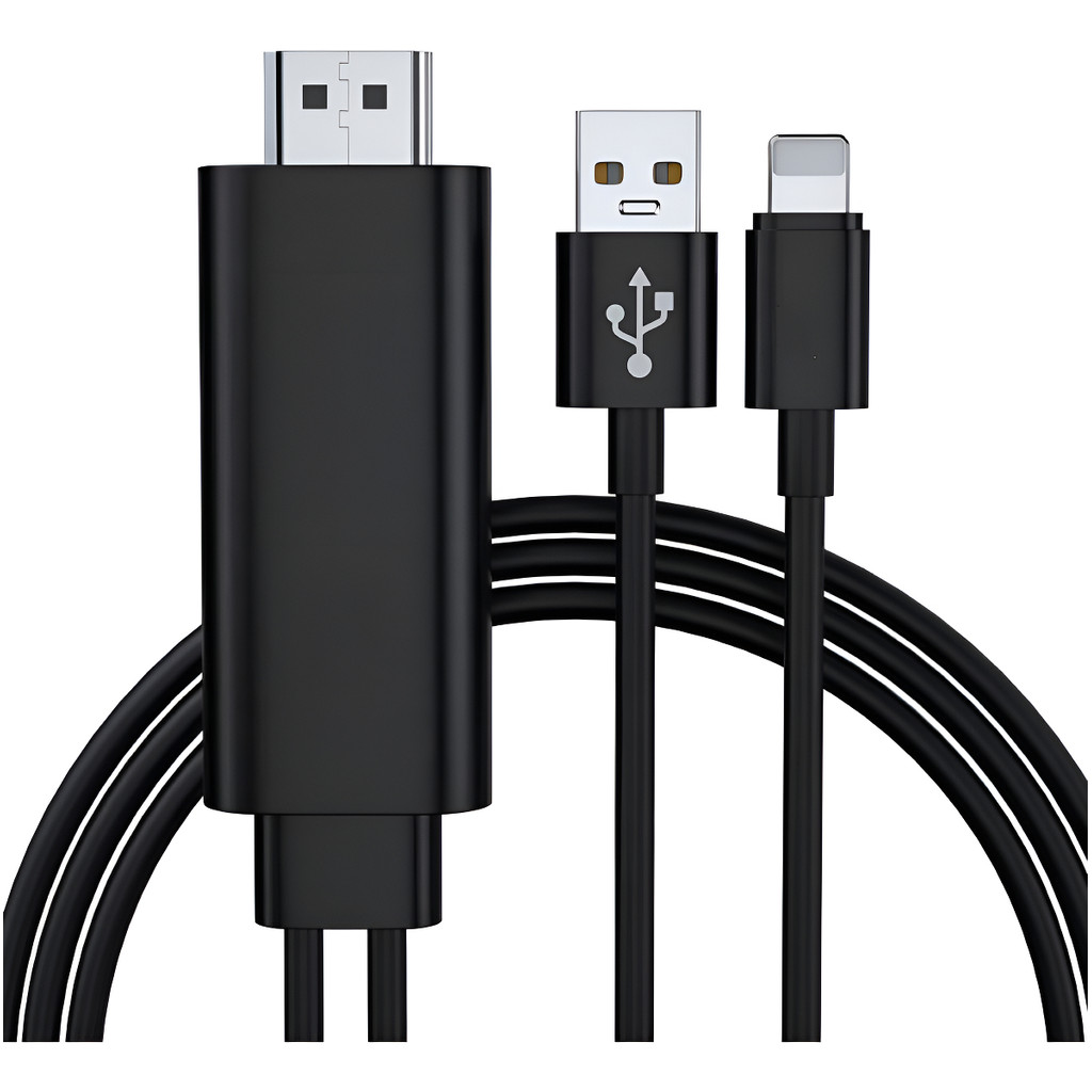 Cabo Adaptador Hdmi 4k Hdtv Para iPhone Ios Com Usb 1080p fy-882