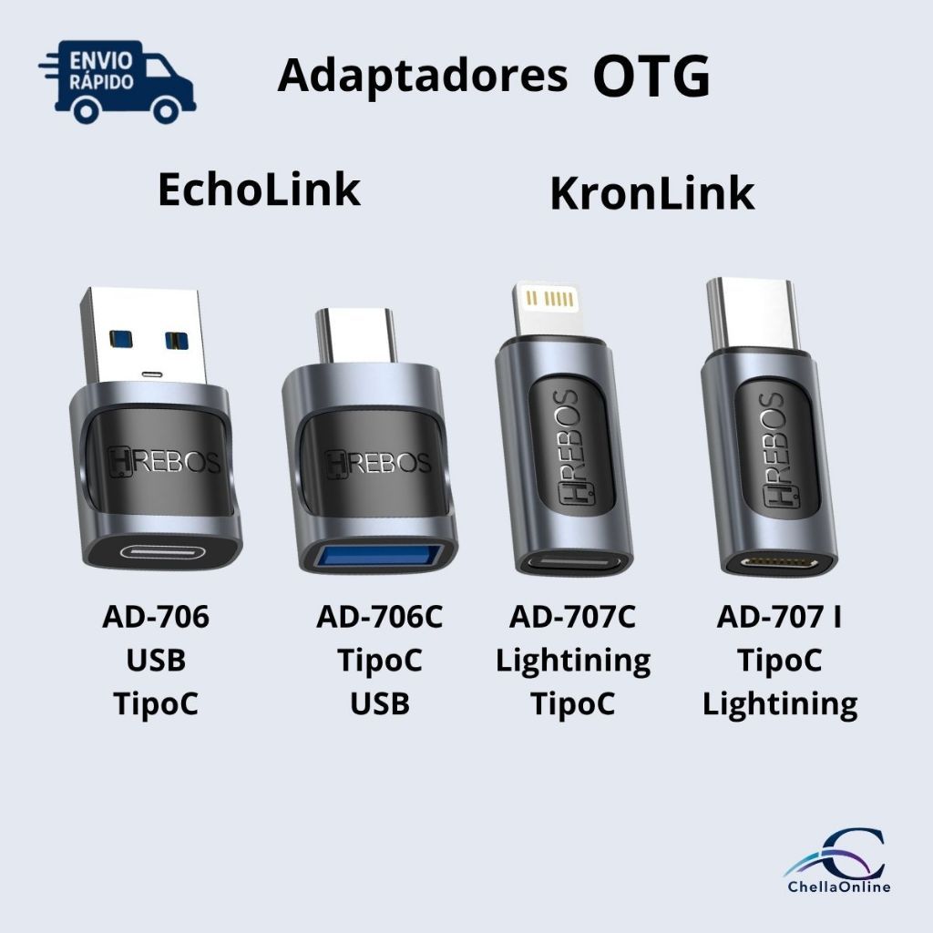 Adaptador Premium Hrebos Conecte Tudo Fácil Pendrive Mouse e Teclado Universal C Usb Lightning