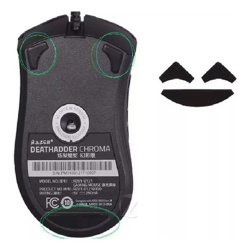 Feet Pé Skates Para Razer Deathadder Mouse Feet Teflon Reposição Compatível Gamer