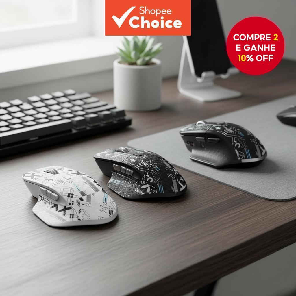 Fita de aderência para mouse Logitech MX Master 3S, design pele de lagarto, absorvente de suor, antiderrapante,