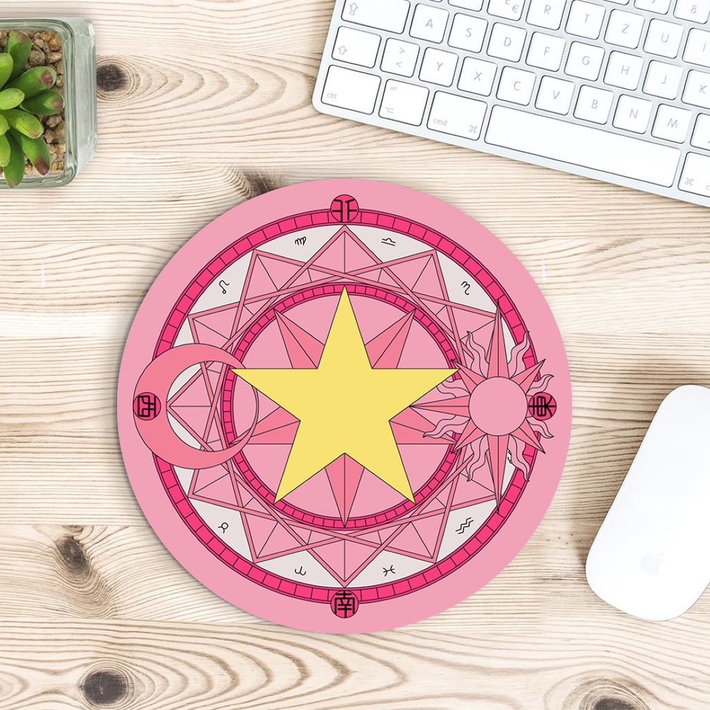 Mouse Pad Sakura Card Captor Magic Circle Mandala Redondo  (20 cm)