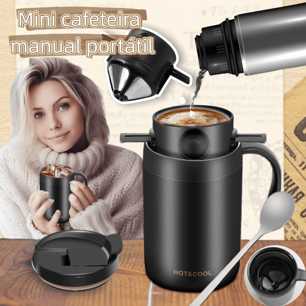 Mini cafeteira manual portátil para exterior Conjunto de filtros para café de viagem dobrável e portátil para café gota