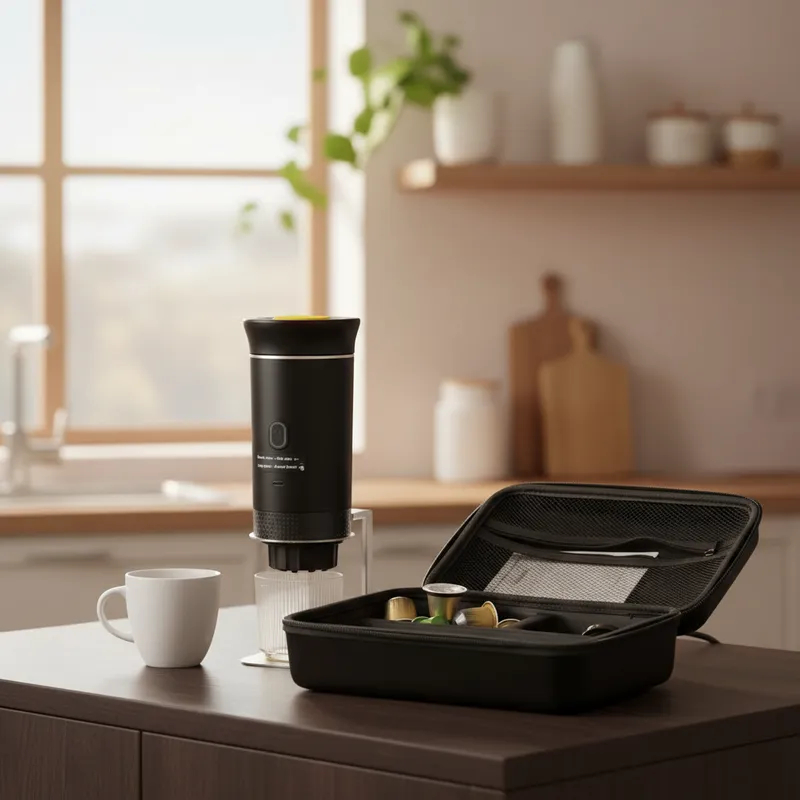 Máquina de Café 3 em 1 USB-C Compatível Com Cápsula Viagem Carro Case Suporte
