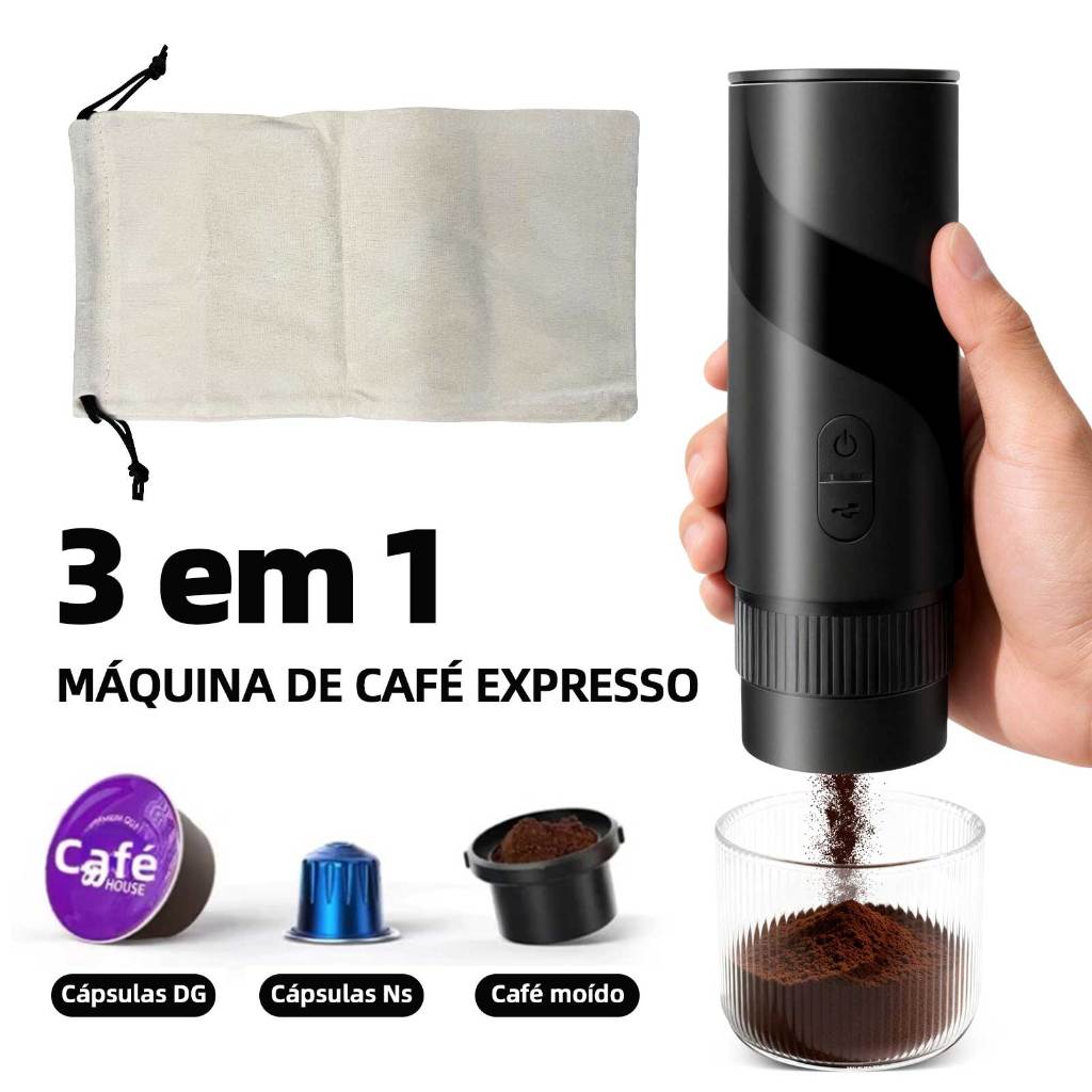 Moedor e Cafeteira de Café 3 em 1-Máquina Portátil Recarregável,para Viagens e Aventuras ao Ar Livre Qualidade good