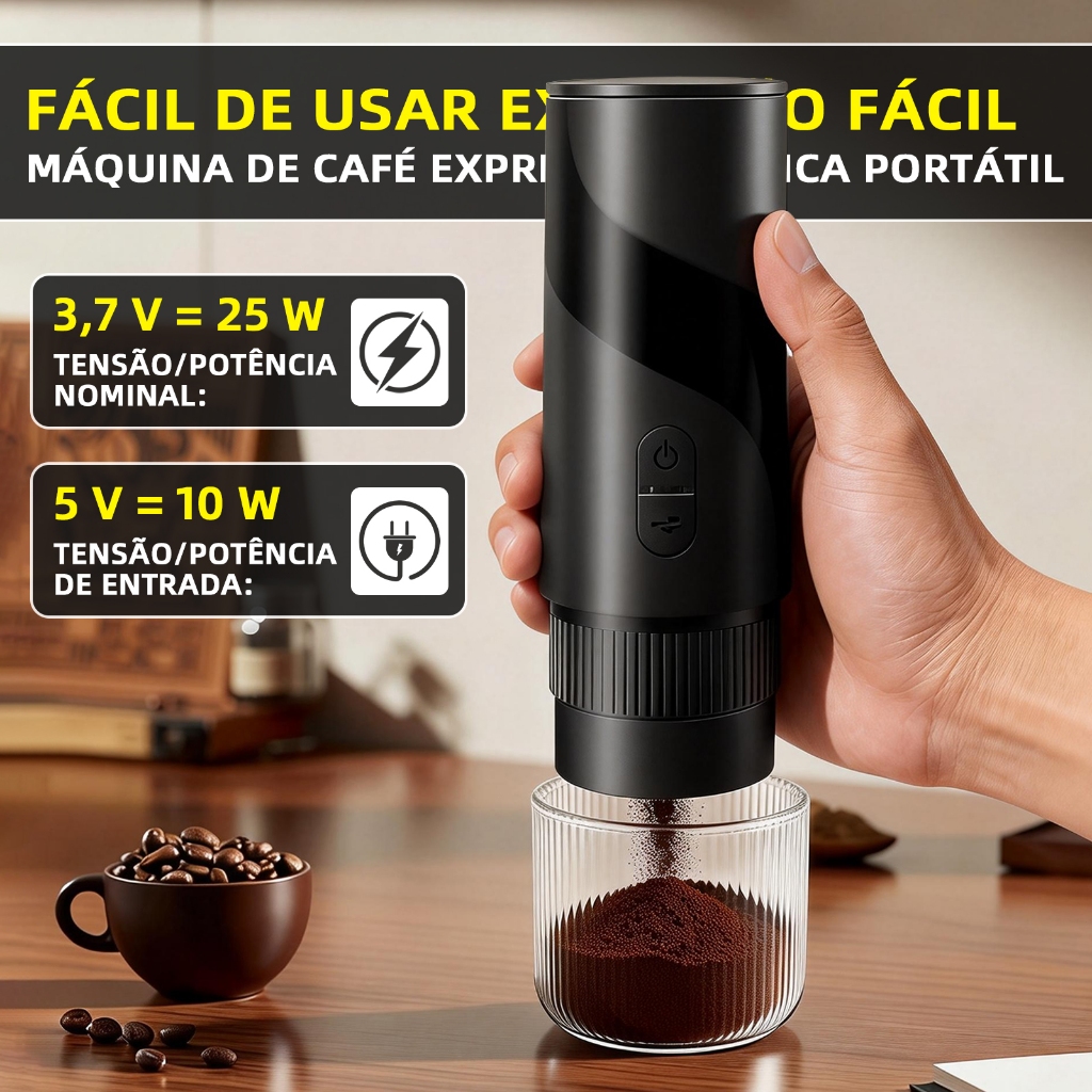 Moedor e Cafeteira de Café 2 em 1-Máquina Portátil Recarregável,para Viagens e Aventuras ao Ar Livre Qualidade good