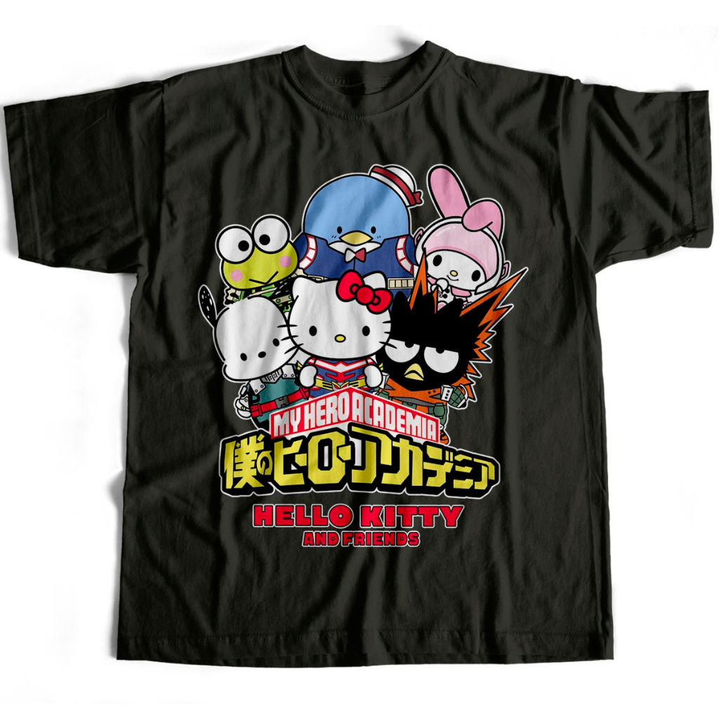 Camiseta Básica Estilo Boku No Hero Hello Kitty