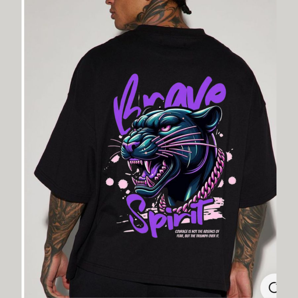 Camiseta Oversized Streetwear Brave Blusão Masculina Feminina Casual Treino 100% Algodão