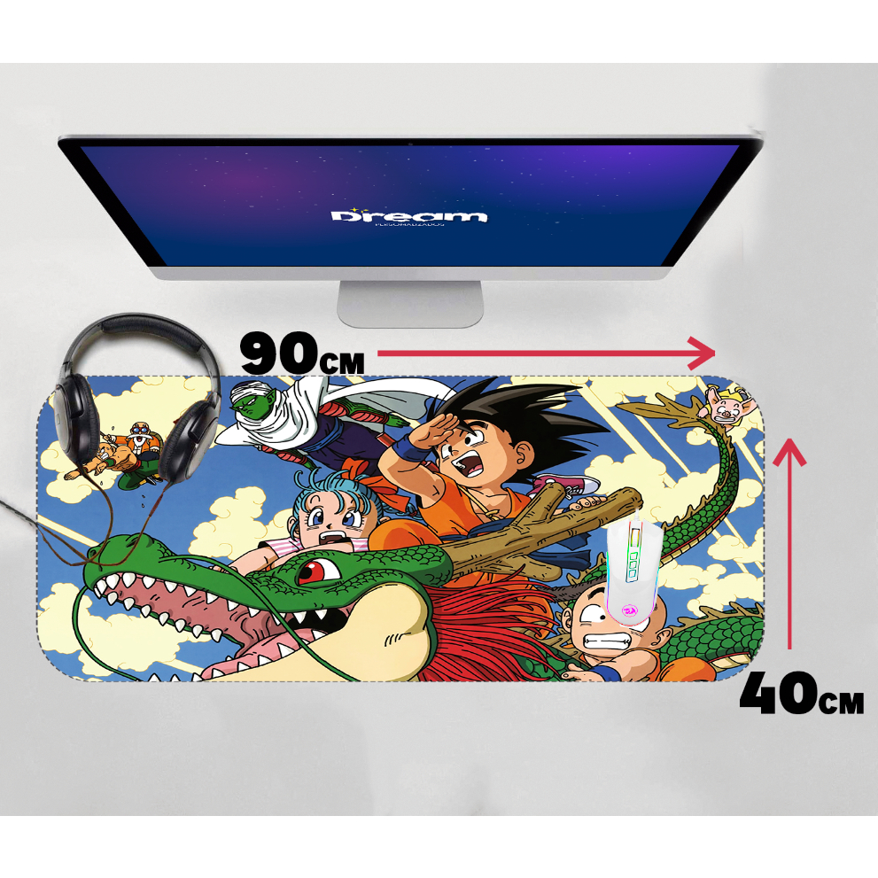 Mouse Pad Dragon Ball Super Z Grande Extra Grande 90x40 Personalizado Costurado DBZ db dbgt dbsuper kamehouse