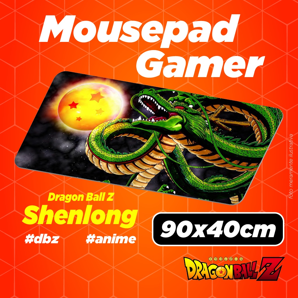 Mouse Pad Gamer  - Shenlong Esferas do Dragão - Dragon Ball Z - DBZ - Anime - 90x40cm