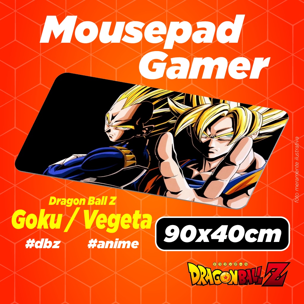 Mouse Pad Gamer  - Goku Vegeta - Dragon Ball Z - DBZ - Anime - 90x40cm