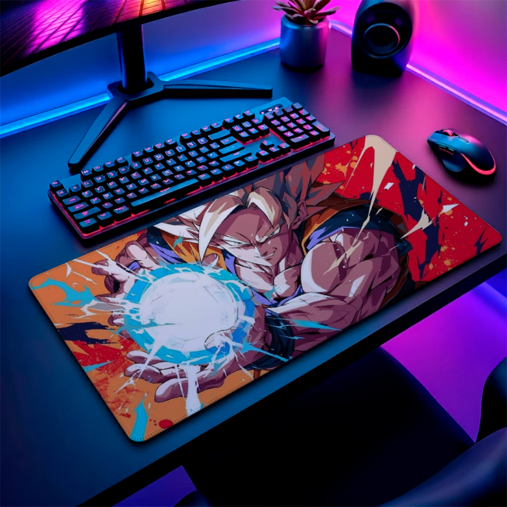 Mouse Pad Gamer Anime DBZ Grande Antiderrapante Com Costura Alto Padrão