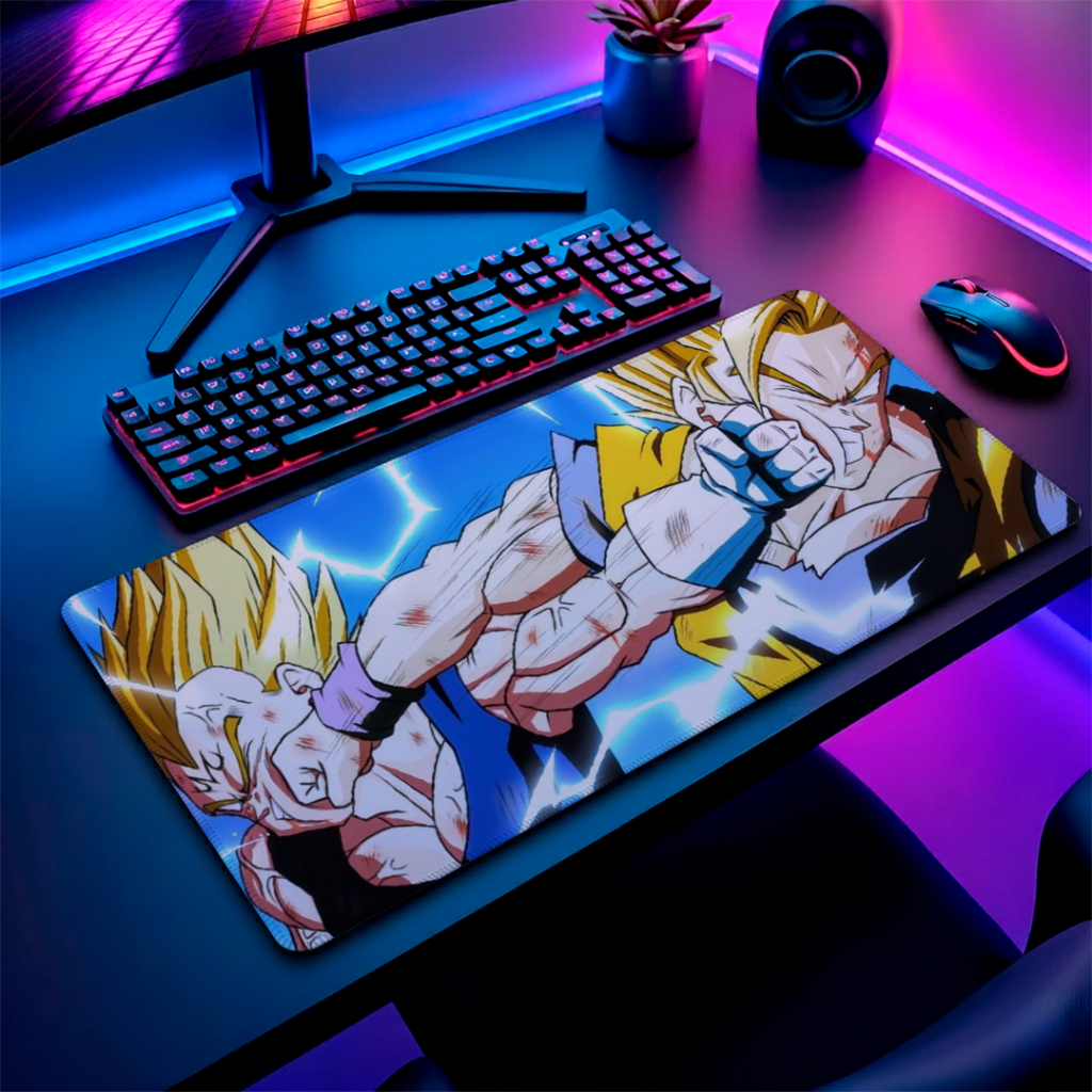 Mouse Pad Speed Gamer Liso Confortavel Com Base Antiderrapante E Borda Costuradas Estampa De Anime DBZ Fogo Amigo
