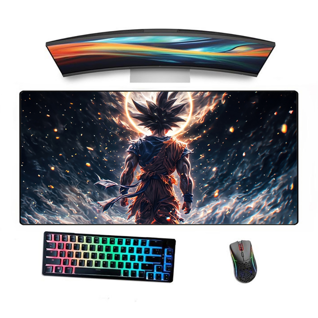 Mousepad Gamer Borda Costurada Estampado Goku Anime Dbz