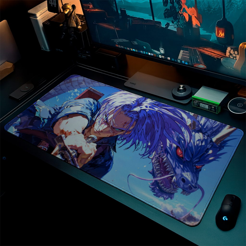 Mouse Pad Gamer Liso Speed Macio Sem Relevos Com Base Antiderrapante E Bordas Costuradas Fundo De Anime DBZ Mega Estilo