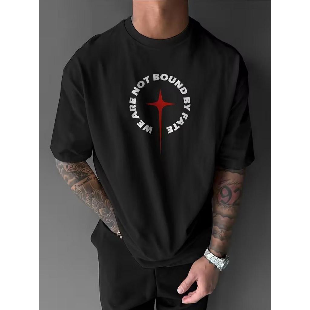 Camiseta Masculina Algodão Premium Adulto Plus Size Infantil Streetwear Over Moda Estrela vermelha Not Bound Simples