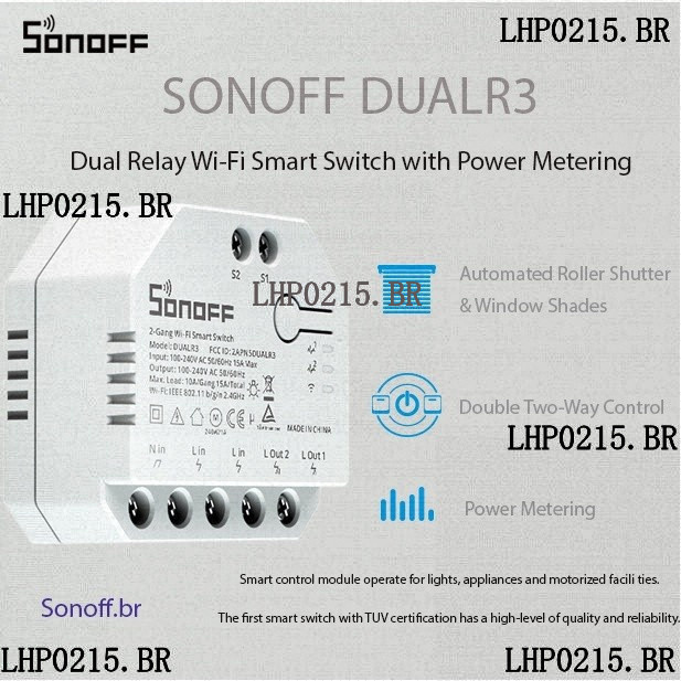 SONOFF DUALR3 Dual Módulo De Relé Wi-Fi DIY MINI Interruptor De Duas Vias Medidor De Energia 2 Gang/Way Switch Tempo De