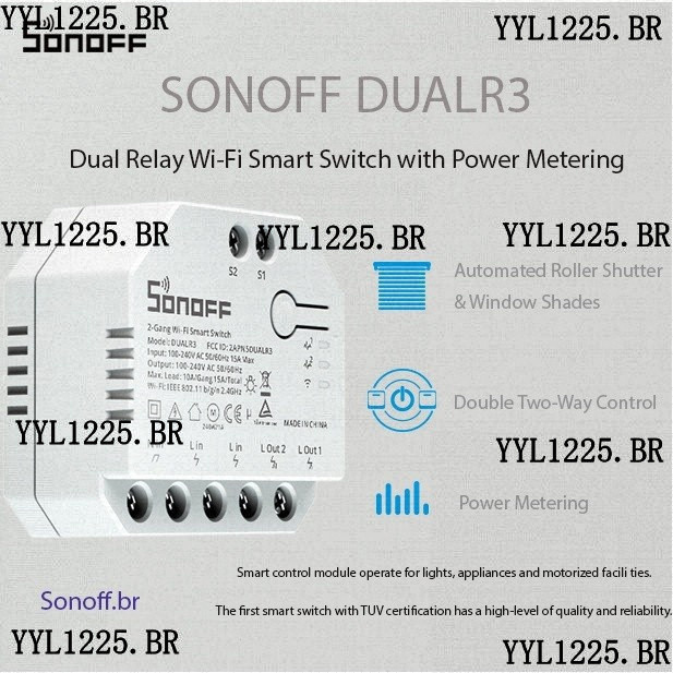 SONOFF DUALR3 Dual Módulo De Relé Wi-Fi DIY MINI Interruptor De Duas Vias Medidor De Energia 2 Gang/Way Switch Tempo De