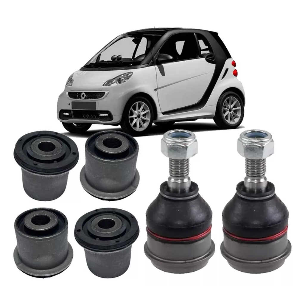 Pivô Balana + Buchas da Bandeja Leque Smart Fortwo 2007 2008 2009 2010 2011 2012 2013 2014 2015 2016 A 2017 Kit