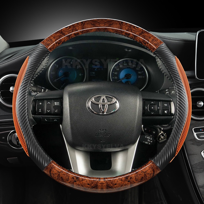 Capa De Volante De Carro De Grão De Madeira De Mogno Para Toyota Fortuner 2016-2019 2021 2022 Hilux 2015-2019 2020 2022