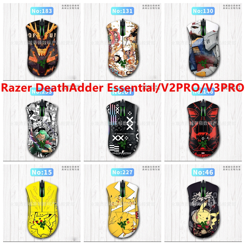 Adesivo De Pele De 30 Cores Compatível Com Razer DeathAdder Essential/V2 Pro/V3 Mouse Decalque De Vinil Conjunto Complet