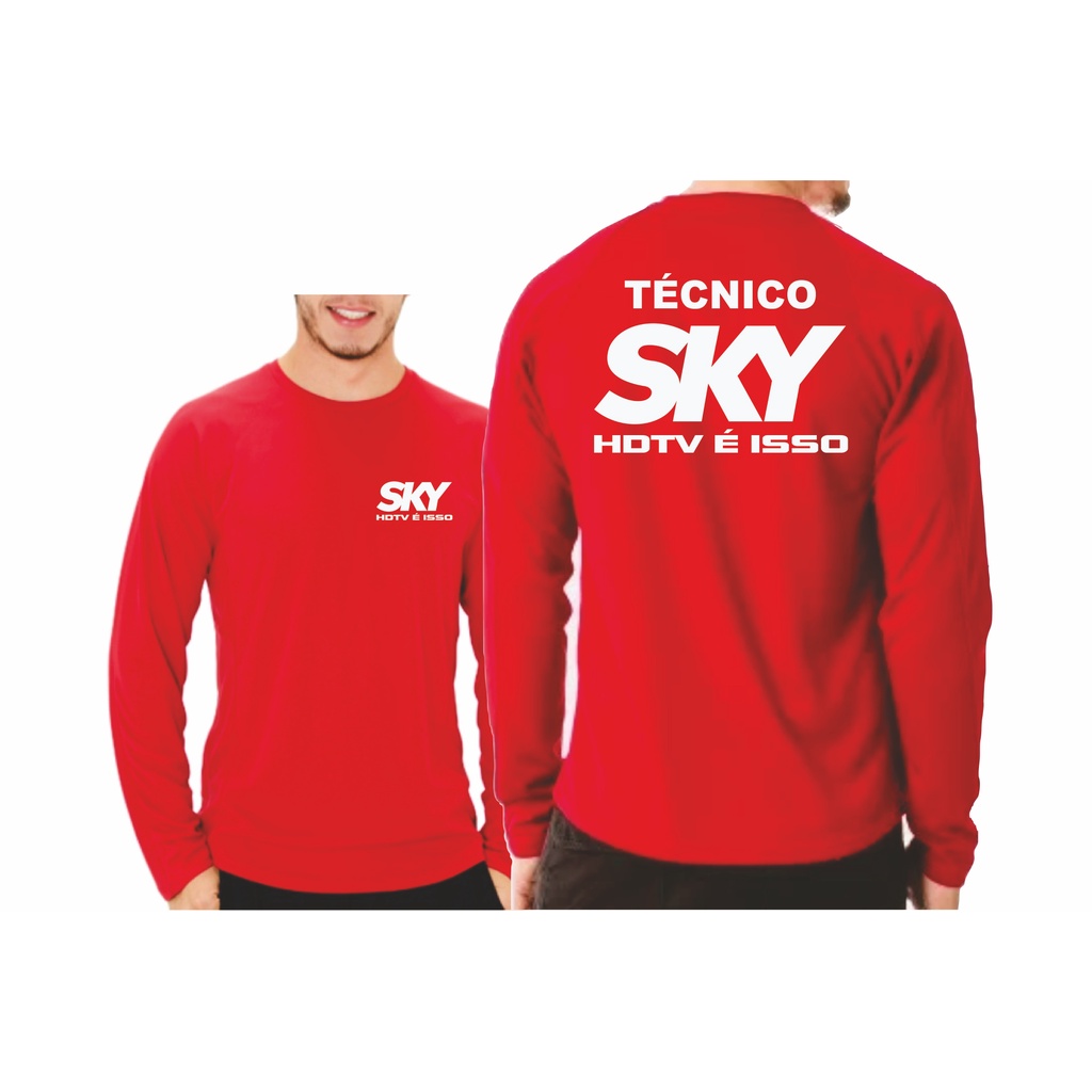 Camiseta Manga longa SKY HDTV Técnico em Assistência Sky Vendedor