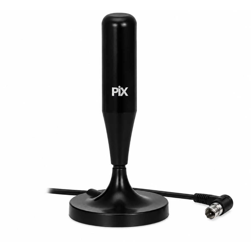 Antena Digital  TV, HDTV, UHF, VHF, Interna, Cabo 5 Metros e Base Magnética