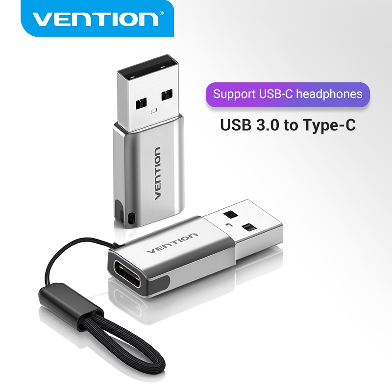 VENTION USB C Adaptador 3.0 Macho Para Fêmea 3A 5 5Gbps Chaveiro Cordão Conversor Laptop Ipad