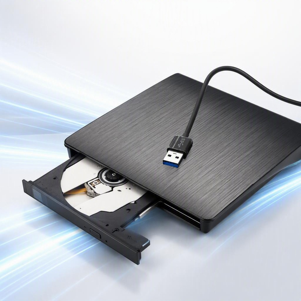Gravador e Leitor CD/DVD Externo Knup KP-LE303 Slim USB 3.0 Tipo-C 5Gbps para PC Ultrabook