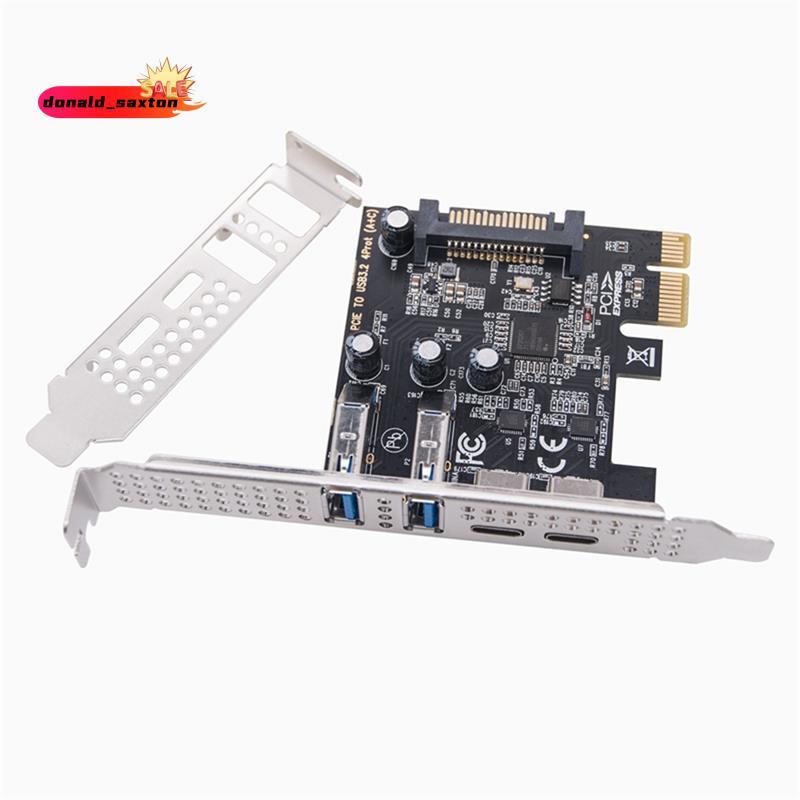 💥Tipo C USB 3.2 Gen1 5Gbps PCIE Cartão Adaptador PCI Express Placa 2xUSB Uma Porta + 2xType -/USB3.2-E De Expansão