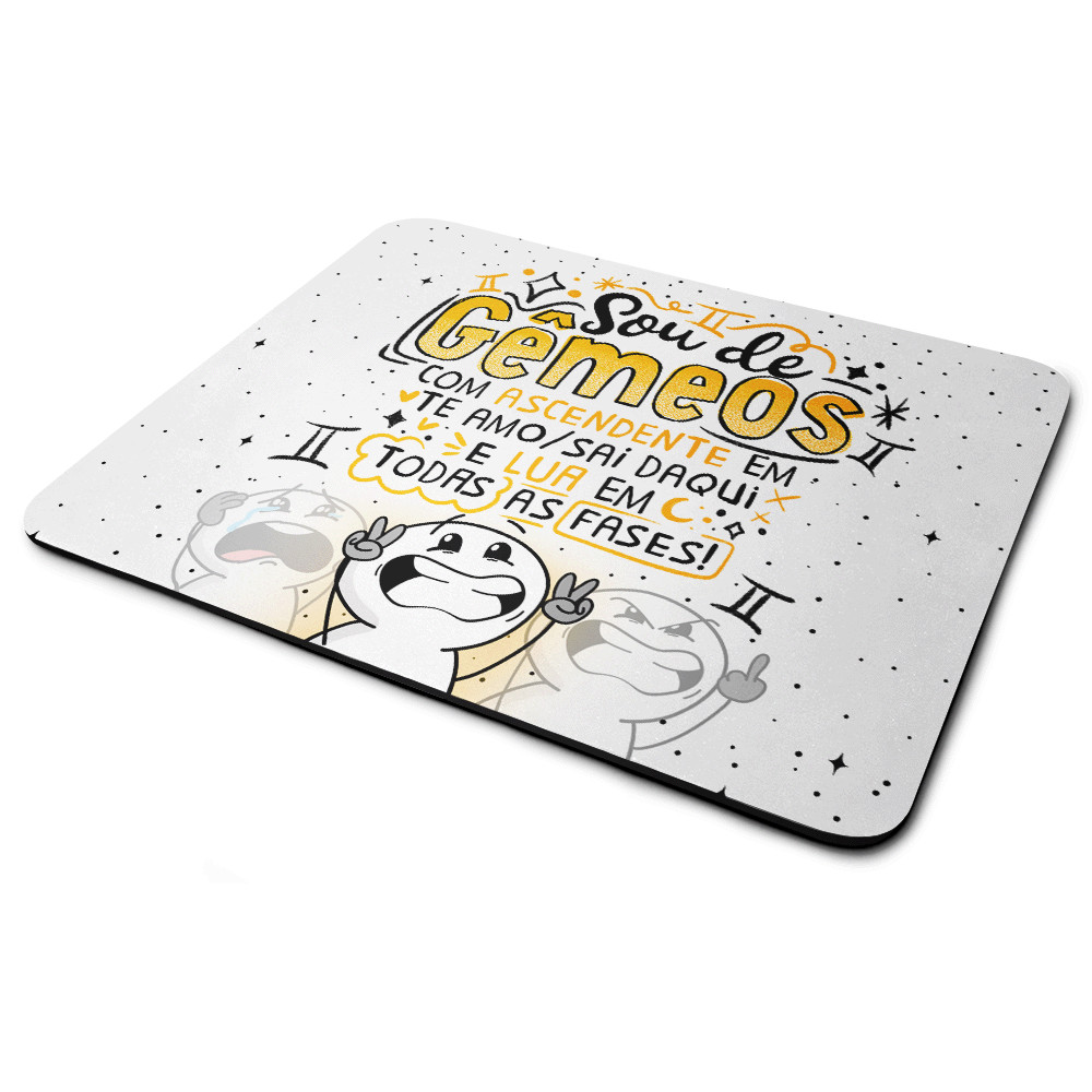 Mouse Pad Funny Signos - Sou de Gêmeos
