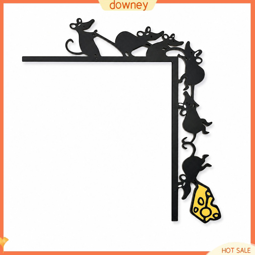 Funny Metal Mouse Door Topper with 6 Cute Mice and Cheese Slice – Unique Wall Art for Living Room Entryway Home Decor