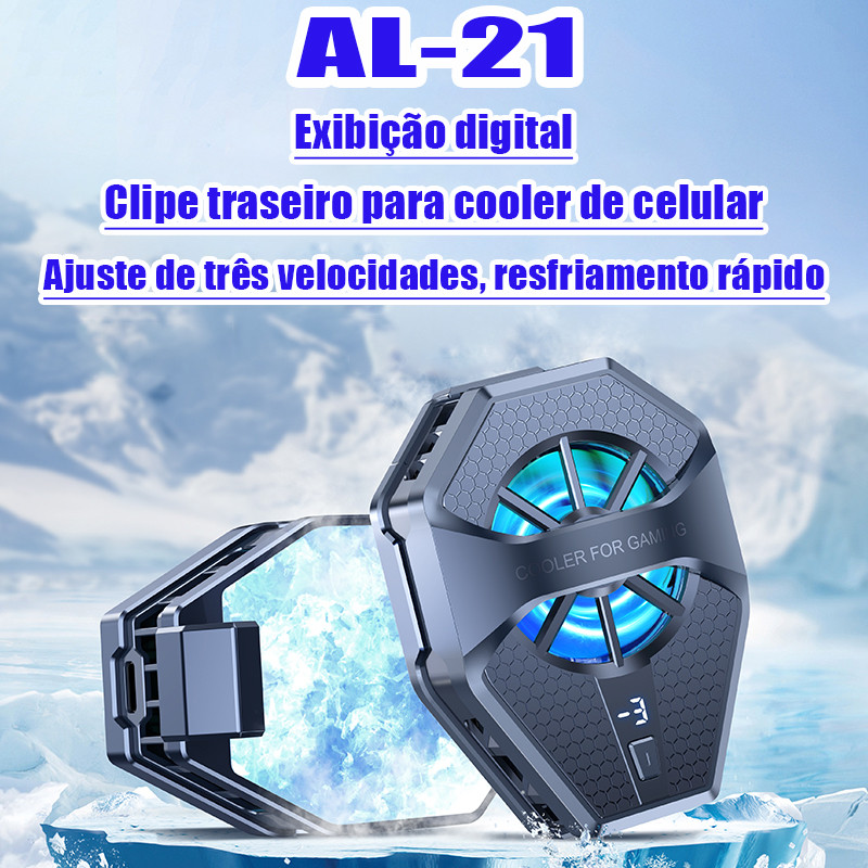AL-21 Cooler para celular Gamer Ventilador De Telefone RGB Portátil Móvel Leve