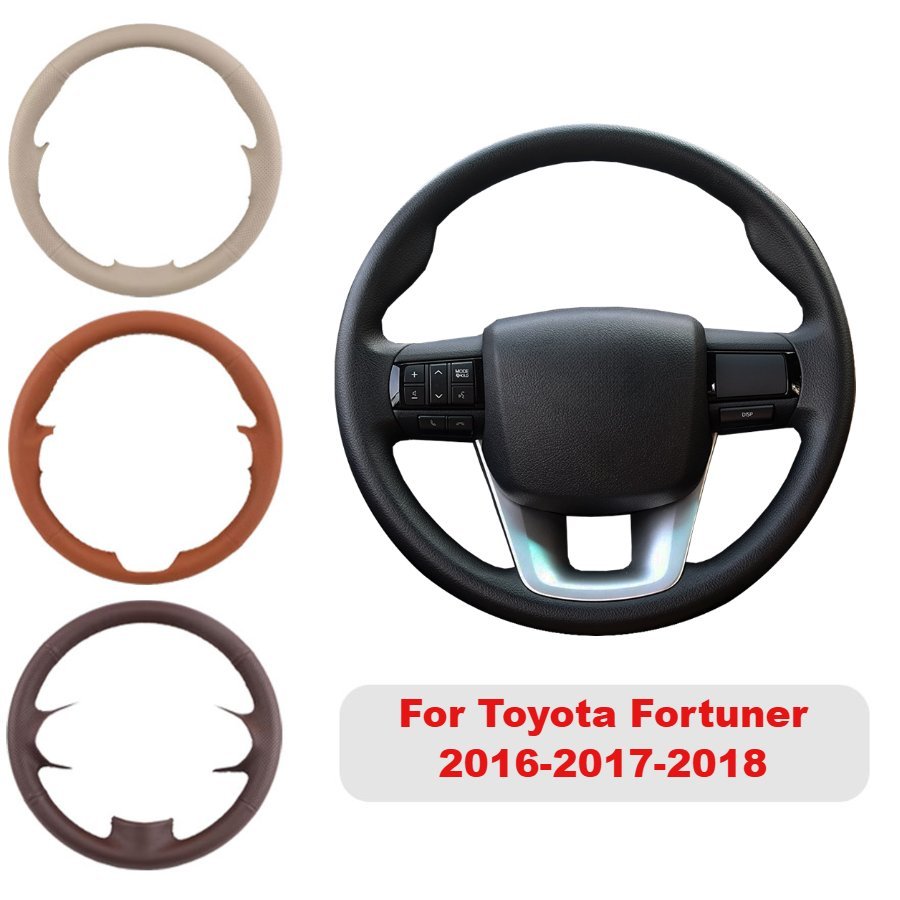 Nova Capa De Volante De Couro À Prova De Suor Resistente Corrosão Ajuste Personalizado Para Toyota Fortuner 2016-2017-20