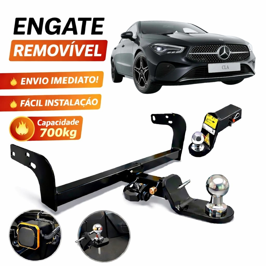 Engate Reboque Removível Mercedes C180/C200/C250 2015 Á 2019 700KG Não Fura Completo