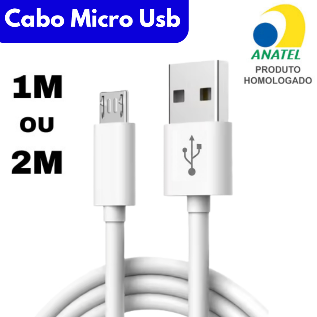 Cabo Carregador Turbo Micro Usb 1M ou 2M Para Samsung Headset Caixa de Som JBL Power Bank Controle Ps4