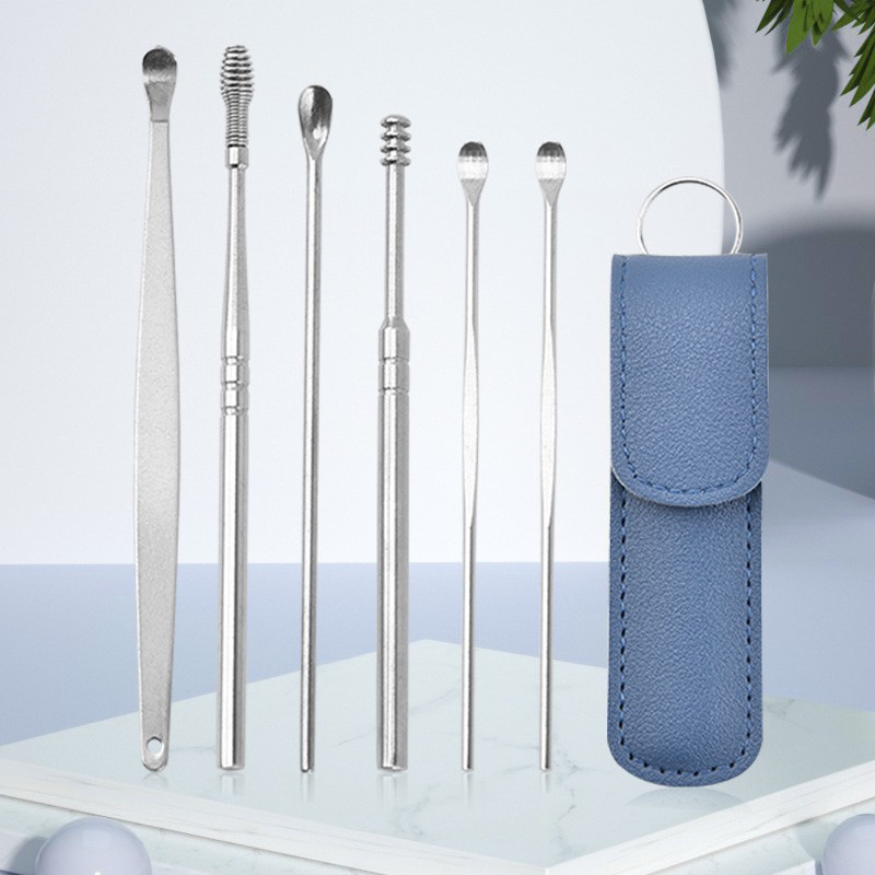 Cotton Swab Kit Ear Wax Remover Ear Cleaning Pouch for Gift