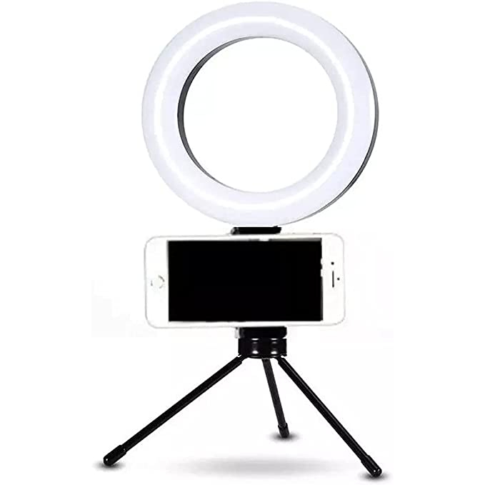 Ring Light de Mesa Blogueira Portátil Luminária De Led 6 Polegadas + Tripé De 16 Cm Right