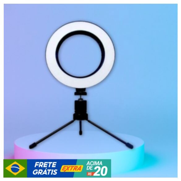 Ring Light de Mesa Blogueira Portátil Luminária De Led 6 Polegadas + Tripé De 16 Cm Right