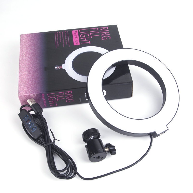Ring Light de Mesa Blogueira Portátil Luminária De Led 6 Polegadas + Tripé De 16 Cm Right