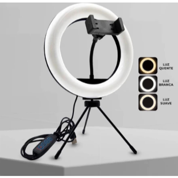 Ring Light de Mesa Portátil Luminária De Led Tripé + 6 Polegadas De 16 Cm Right Blogueira ZMX-160