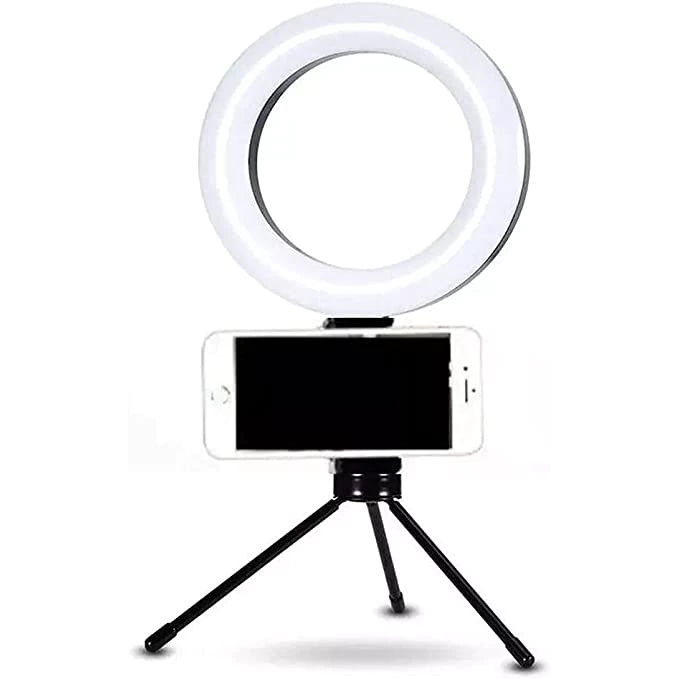 Ring Light de Mesa Blogueira Portátil Luminária De Led 6 Polegadas + Tripé De 16cm Right