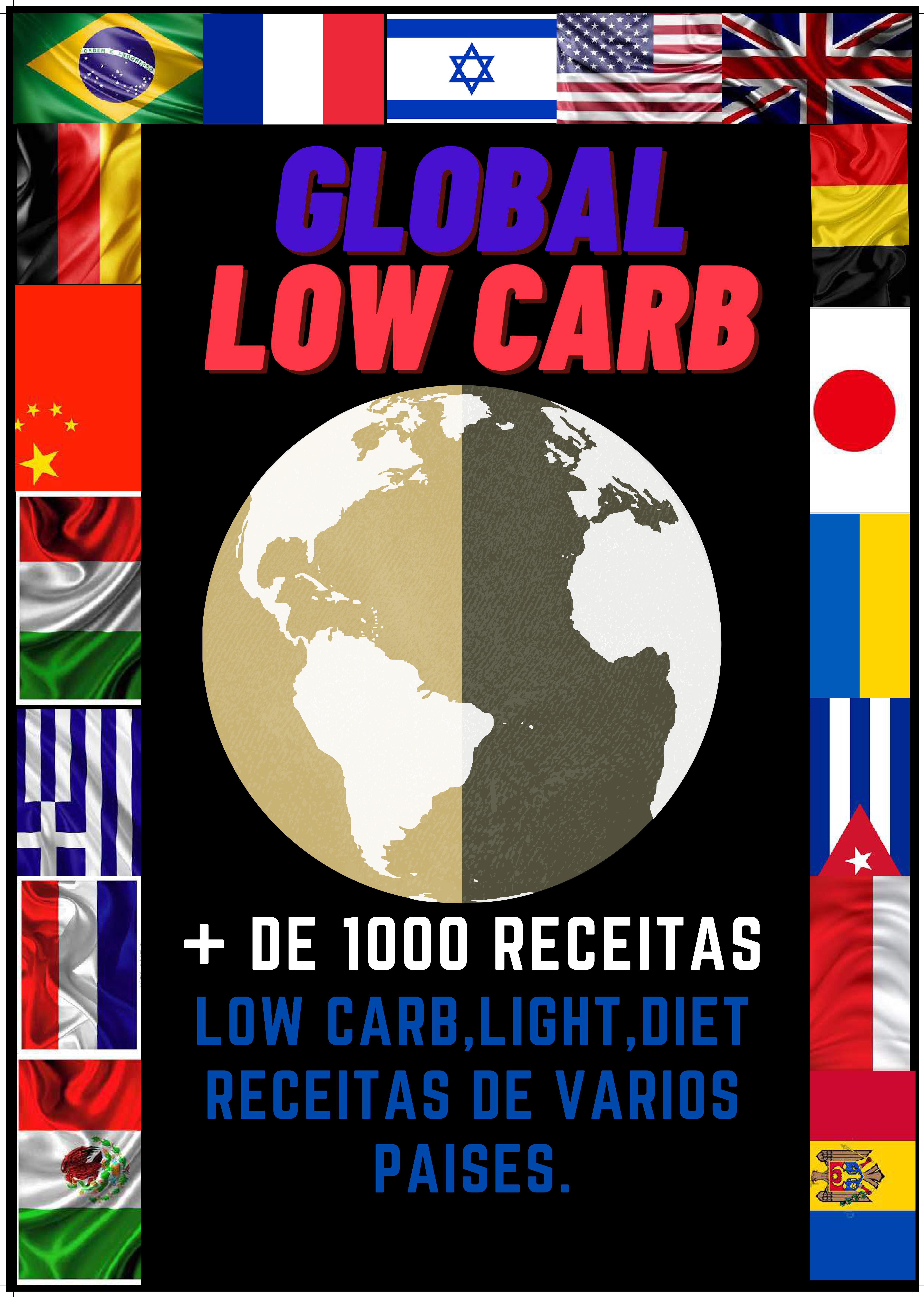 Global Low Carb, 1000 receitas low carb, diet, light.