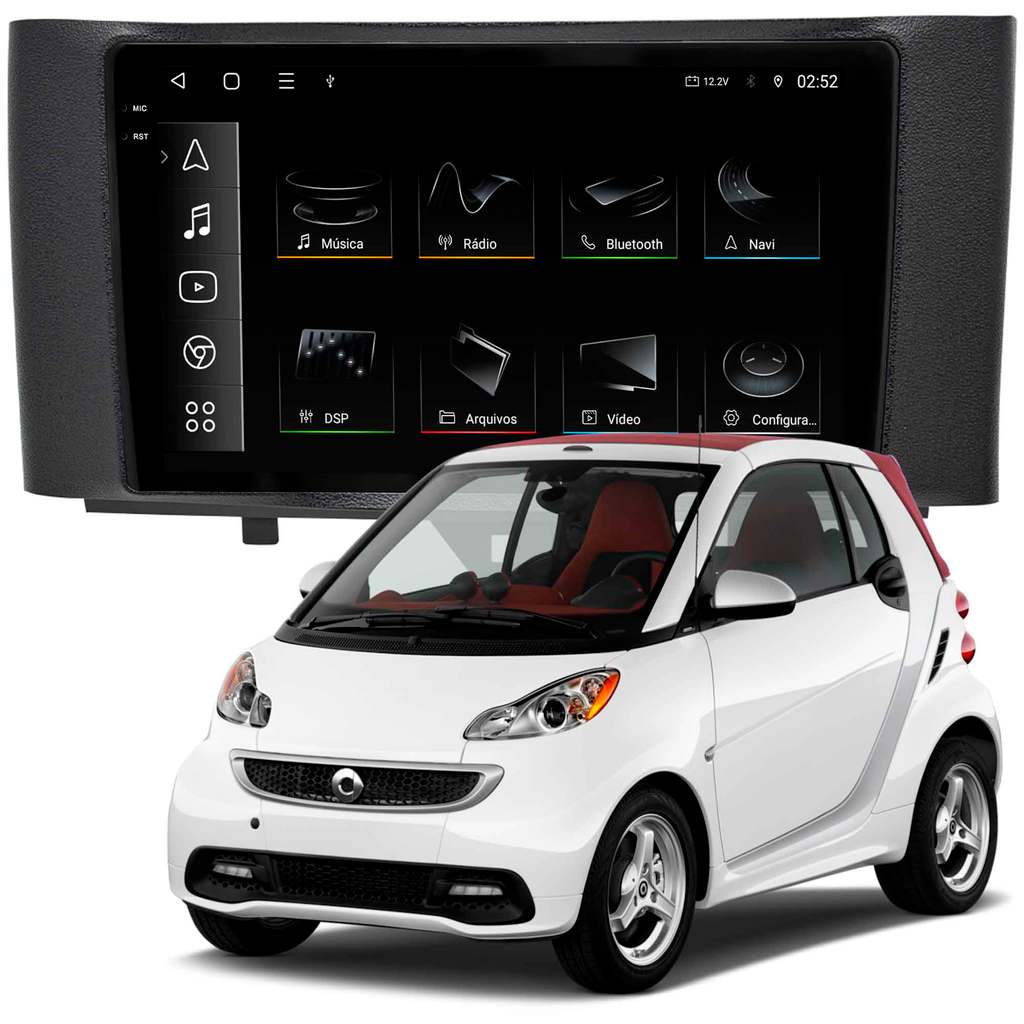 Multimidia Smart 2012 A 2016 Octacore 4+64gb 4g Qled 9p Carplay Android Auto Com GPS E Wifi