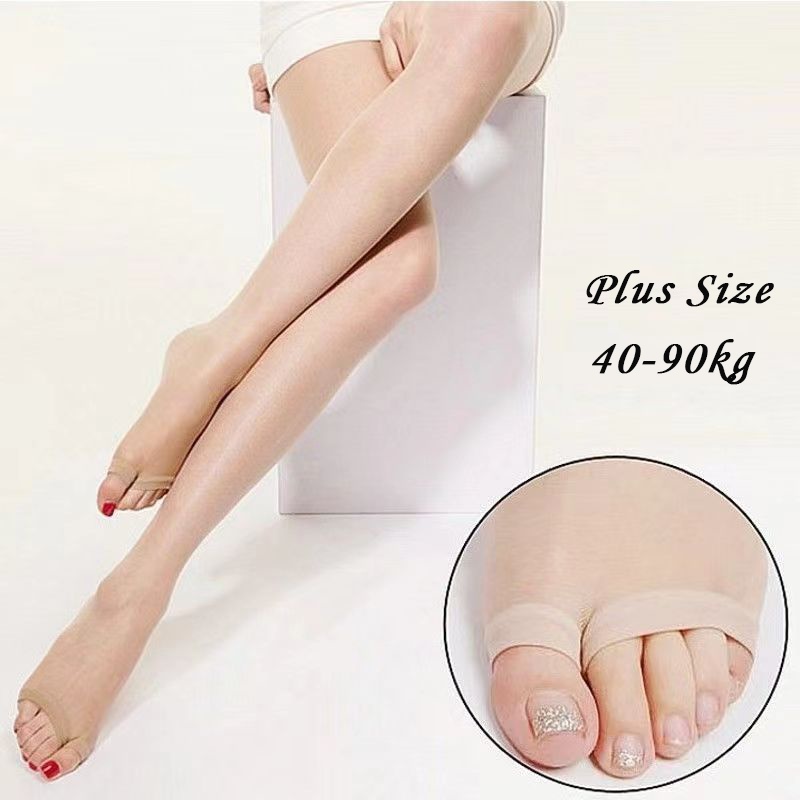 Meia-Calça Feminina Ultrafina Invisível De Nylon Transparente Plus Size 40-115kg