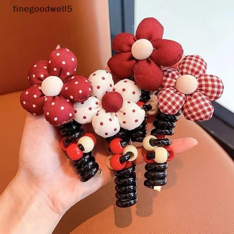 Finegoodwell5 Chic Pearl Phone Wire Laço De Cabelo Para Mulheres Com Elástico Alto BELLE