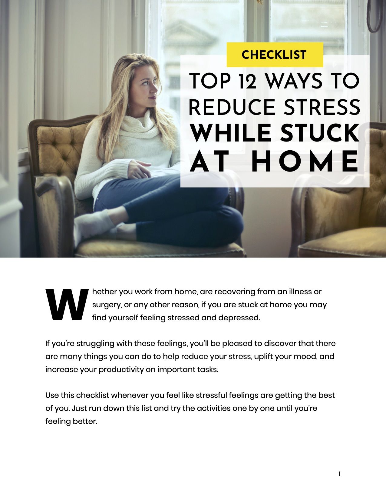 Top 12 Ways To Reduce Stress While Stuck At Home Checklist