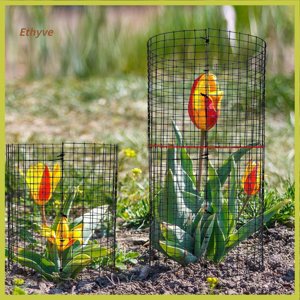 Tree Bark Protector Metal Sapling Plant Cage with Wire Mesh Panels Stakes Zip Ties – Durable Garden Fence to Safeguard