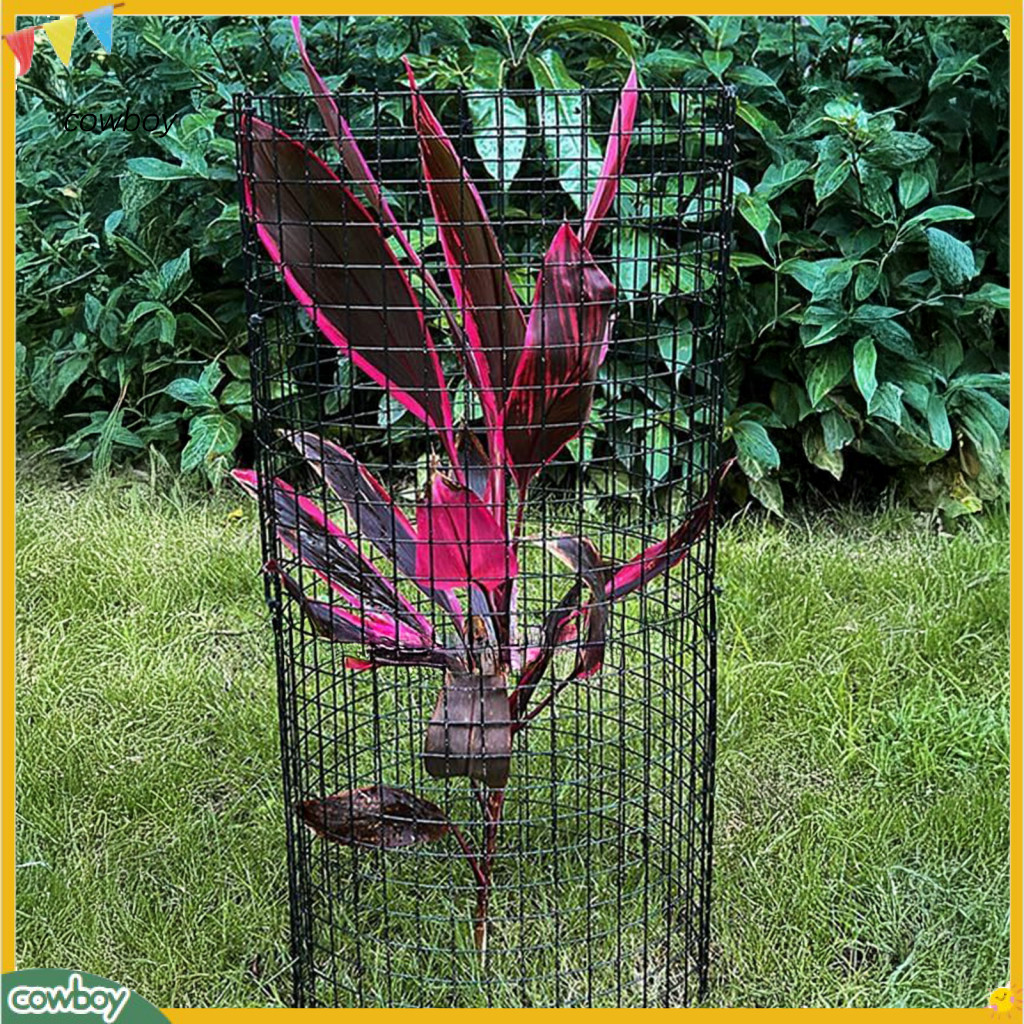 Metal Plant Protector Cage with Wire Mesh Panels Stakes Zip Ties – Durable Garden Fence to Safeguard Vegetables Flower