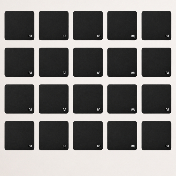 Kit 20 Mousepad Multi Liso Básico Preto Base Antiderrapante