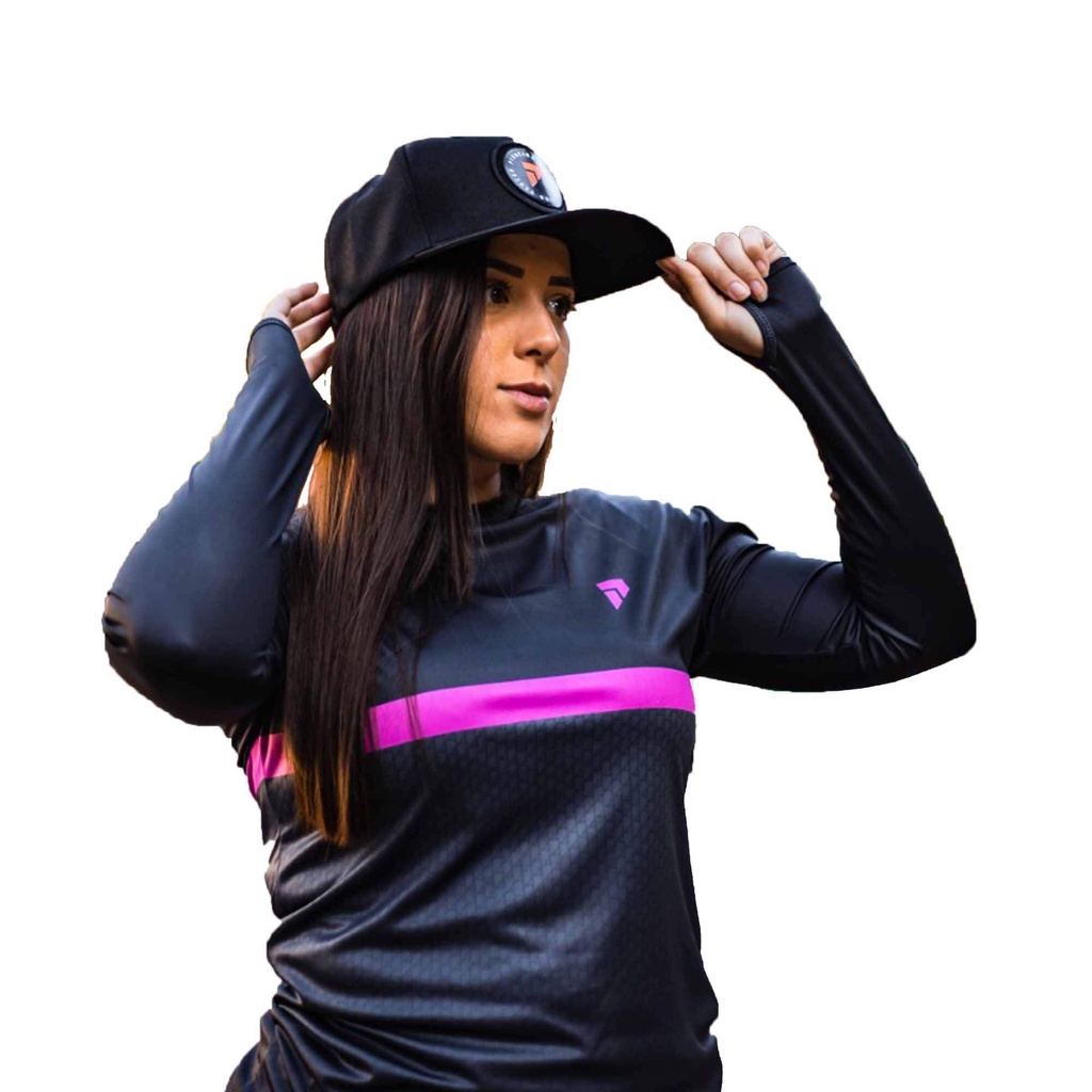 Camisa UV Térmica Fem Casual Rosa M Ultra Violeta Proteção Solar Pioneira